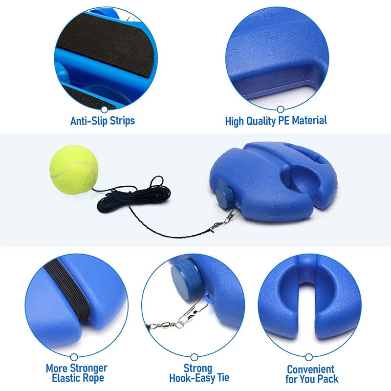 Professional Heavy Duty Tennis Training Aid with Elastic Rope for Self-Directed Rebound Practice